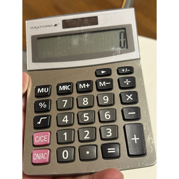 Wexford Desktop Calculator Cell Battery Solar Powered Silver Gray - Picture 4 of 7
